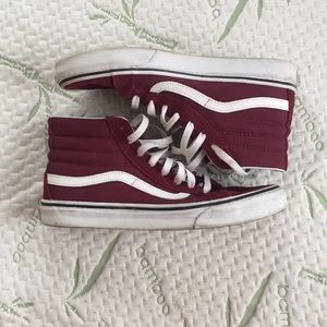 Burgundy high top vans